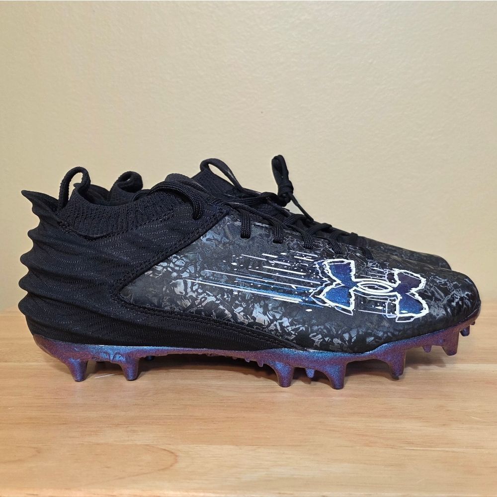 Under Armour Blur Smoke Suede 2.0 MC Football Cleats Black 3027978-001 Men's 8